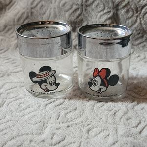 Vintage Walt Disney Mickey and Minnie Mouse Salt & Pepper Shakers
